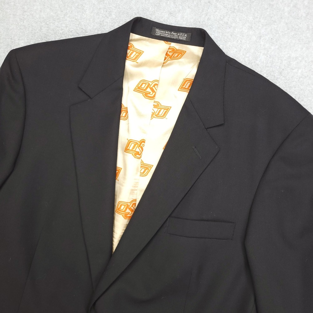 Oklahoma State Cowboys Black Blazer Jacket Limited Edition 42R‎ OSU Logo Lining